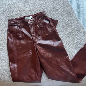 Abercrombie 90’s Ultra High Rise Straight Leather Pants